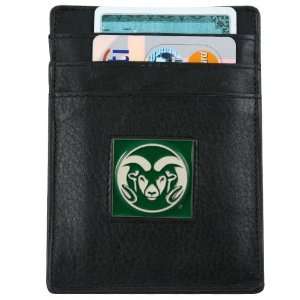   State Rams Black Leather Card Holder & Money Clip