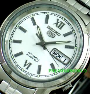 SEIKO MEN AUTOMATIC SEE THRU ROMAN STEEL WATCH SNKK77  