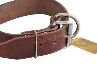 Brown Basic Leather Dog Collar by Dean & Tyler  