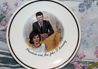 DECORATIVE COLLECTIBLE PLATE PRESIDENT & MRS. J KENNEDY  