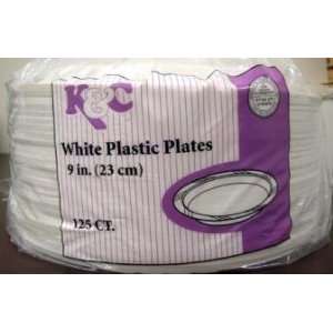  9 Inch White Plastic Plates 4/100 