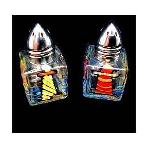   Lighthouses Design   Hand Painted   Mini Salt & Pepper Set   .5 oz