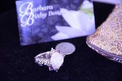 BARBARA BIXBY CARVED MOTHER OF PEARL FLOWER ING SIZE 5 STERLING *6726 