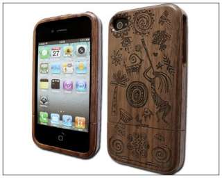 Light Wood Carving Wooden Hard Back Case Cover For iPhone 4 4S AT&T 