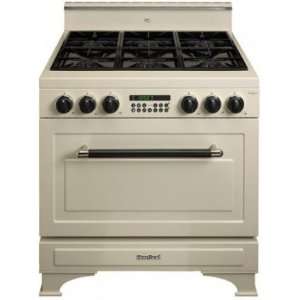   Range with 6 Dual Head Sealed Gas Burners Third Element Convection