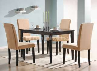 Espresso Dining Room Set Table and Parson Chair Kitchen  