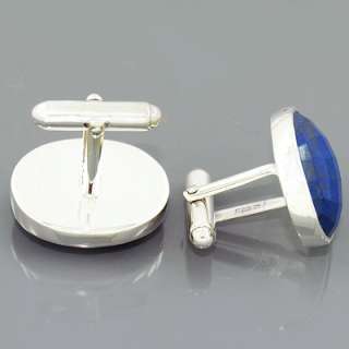   Lazuli Gemstone 925 Sterling Silver Cufflinks Mens Jewelry New  