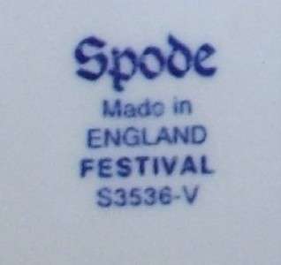 Spode FESTIVAL BLUE Cup & Saucer with Turkey MINT  
