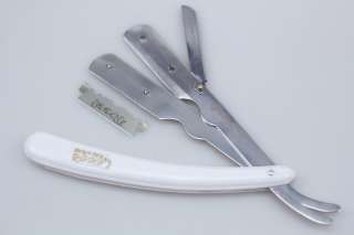   SRB Straight Edge Barber Razor Disposable Blade ITALY White Handle SS