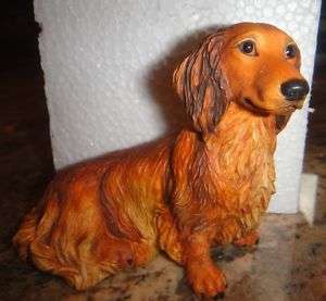 Long Hair Dachshund Dog Sitting Figurine Enesco  