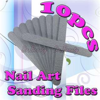 10x Nail Sanding Files Buffer Double Sided Sandpaper  
