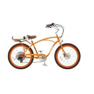 Pedego Orange Comfort Cruiser Classic Electric Bike with Orange Rims 