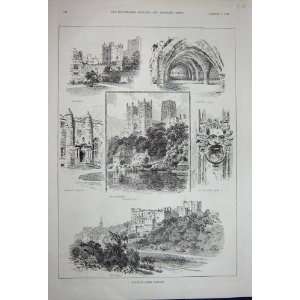   1891 Durham Castle Cathedral Crypt Door Knocker River