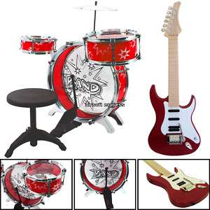 Kids Childs Drum Set Electric Guitar Combo Musical Toy  