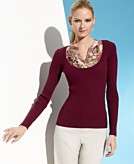    AK Anne Klein Long Sleeve Layered Look Sweater customer 