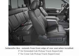   enclosure will extend from edge of rear seat after installation (see