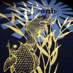 RONIN Vintage Gold Foil KOI Print T Shirt XL Blue BNWT  