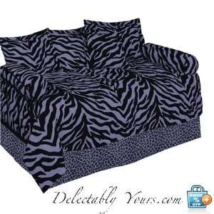   Pc Black & Purple Zebra Daybed Bedding Comforter Set