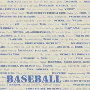   171785 Baseball Words Scrapbook Paper   Pack of 25