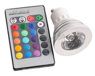 E27 / GU10 Remote Control 16 Multi colors RGB LED Light Bulb lamp 3W 