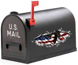 MAILBOX Decorative Decal American Flag with Eagle Rip  