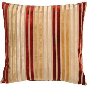  Pillow Decor   Velvet Multi Stripes Red 20x20 Throw Pillow 