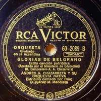 ANDRES CHAZARRETA RCA 60 2089 ARGENTINE FOLK 78 RPM  