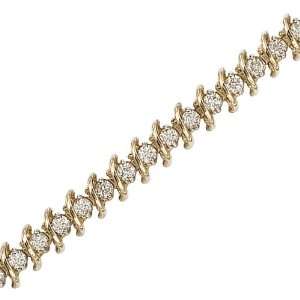   Gold 3 ct. Diamond S Link Tennis Bracelet Katarina Jewelry