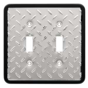  Liberty Hardware 126370 Diamond Plate Double Switch Wall Plate 
