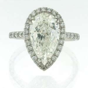    3.81ct Pear Shape Diamond Engagement Anniversary Ring Jewelry