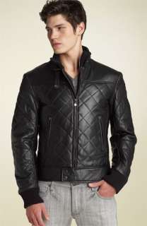Armani Jeans Quilted Leather Jacket  