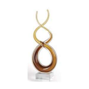  14 Amber Spiral Helix Crystsl Centerpiece Sculpture