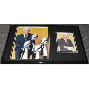  Art Rooney Four Trophies Framed Photo & Art Card Display 