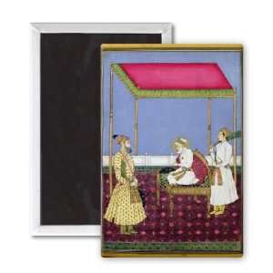  The Emperor Aurangzeb in old age seated on a   3x2 inch 