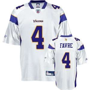 Brett Favre Youth Jersey Reebok White Replica #4 Minnesota Vikings 