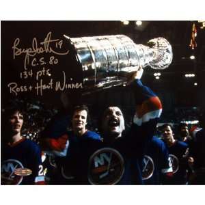 Bryan Trottier Autographed With 3 Inscriptions NY Islanders Cup Over 