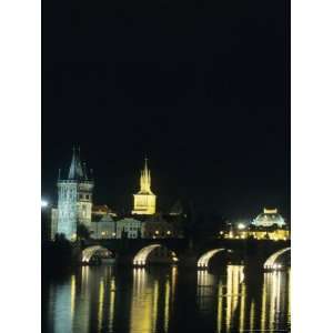  The Charles Bridge Lit up on a Soft Summer Night, Prague 