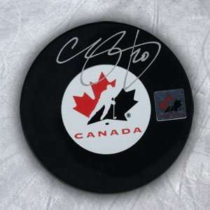 CHRIS PRONGER Team Canada SIGNED Olympic Puck