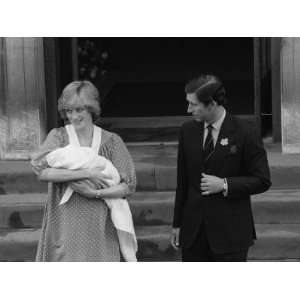 Princess Diana Holds Baby Prince William Outside Hospital with Prince 