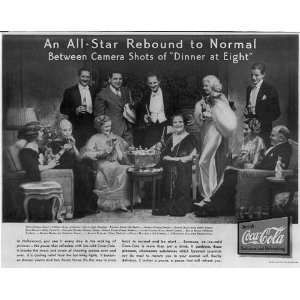  Coca Cola Ad,Edmund Lowe,Lionel Barrymore,Jean Harlowe 