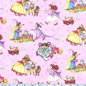  45 Wide Princesses Make Believe Pink Fabric By The Yard 