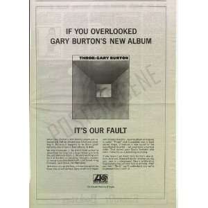 Gary Burton Original Throb LP Promo Poster Ad 1970