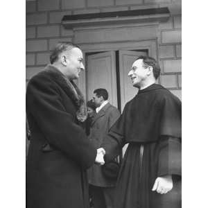  Georges Bidault Chatting Outside a Church Photographic 