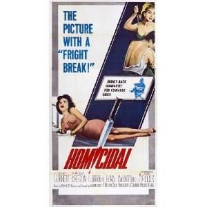  Homicidal Poster 20x40 Glenn Corbett Patricia Breslin Alan 