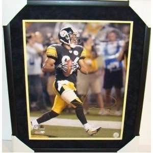 Hines Ward Autographed Picture   NEW SUEDE Framed 16X20 JSA