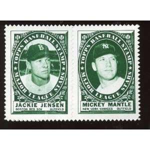  1961 Topps Baseball Stamp Panel Jackie Jensen / Mickey 