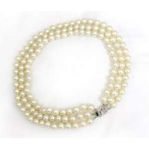   Rows of 10mm Pearls   Jackie Kennedy Model. Kenneth Jay Lane Jewelry