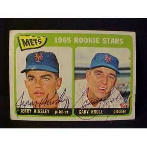 Jerry Hinsley & Gary Kroll New York Mets #449 1965 Topps Autographed 