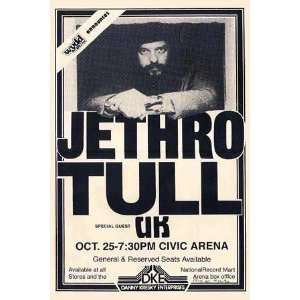 Jethro Tull (Concert Sheet) Music Poster Print   11 X 17