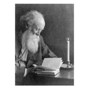 John Burroughs, American Naturalist Author Reading by Candlelight 